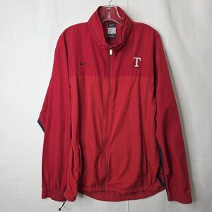 Nike Authentic MLB Full Zip Texas Rangers Windbreaker Hideaway Hooded Jacket XL
